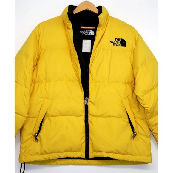 The North Face Yellow Medium Puffer Jacket 600 Fill Insulated Winter Coat